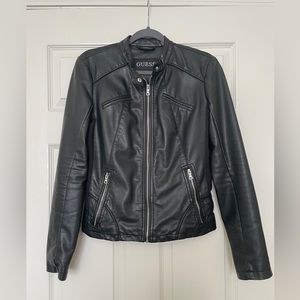 •GUESS• Leather Moto Jacket